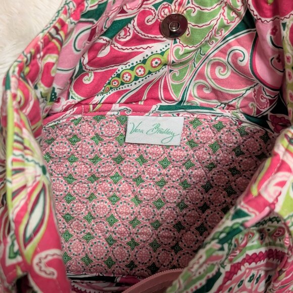 Vera Bradley, Pinwheel Pink Handbag Purse Tote, Vintage - Picture 5 of 9